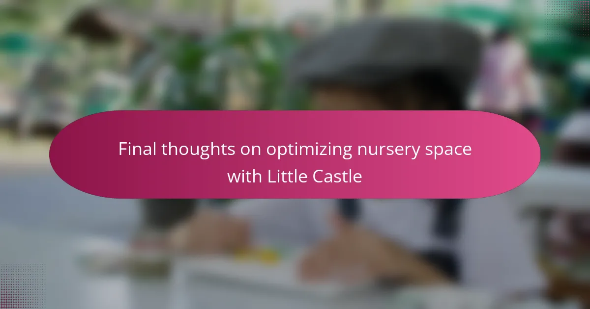 Final thoughts on optimizing nursery space with Little Castle