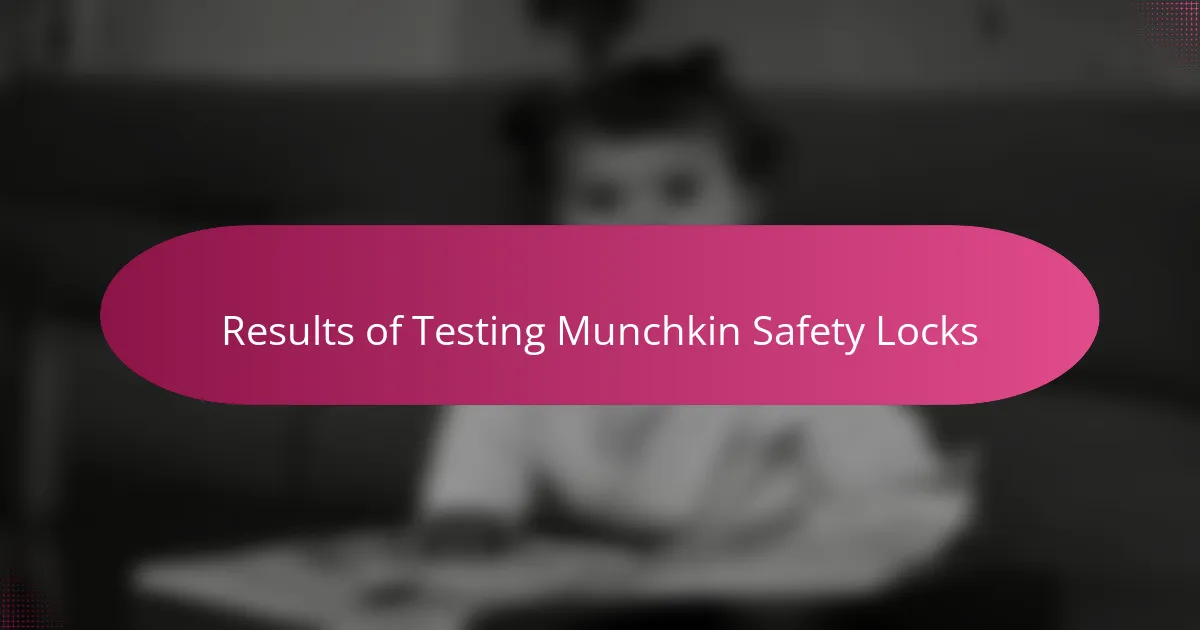 Results of Testing Munchkin Safety Locks