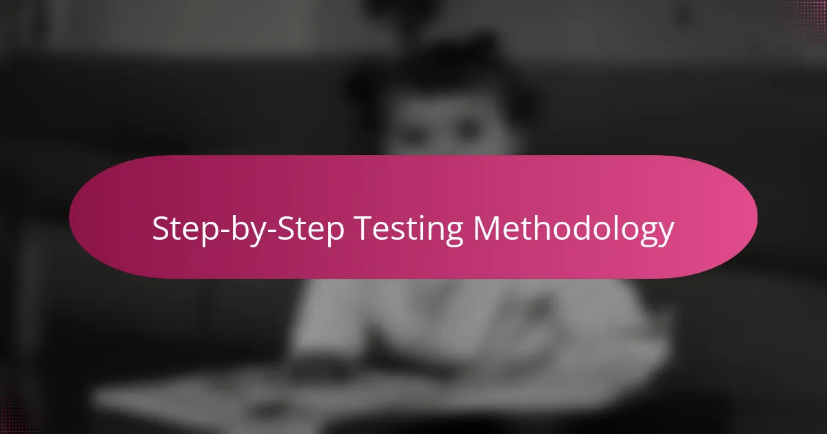 Step-by-Step Testing Methodology