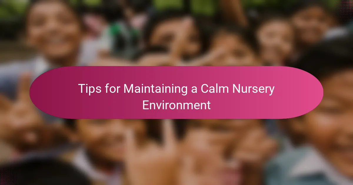 Tips for Maintaining a Calm Nursery Environment